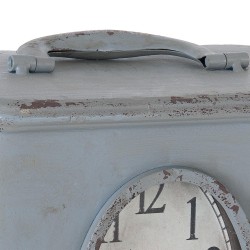 Clayre & Eef Table Clock 20x13x30 cm Grey Iron Oval