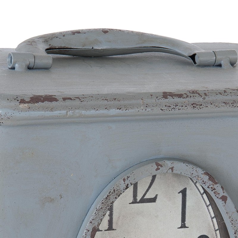 Clayre & Eef Horloge de table 20x13x30 cm Gris Fer Ovale Armoire
