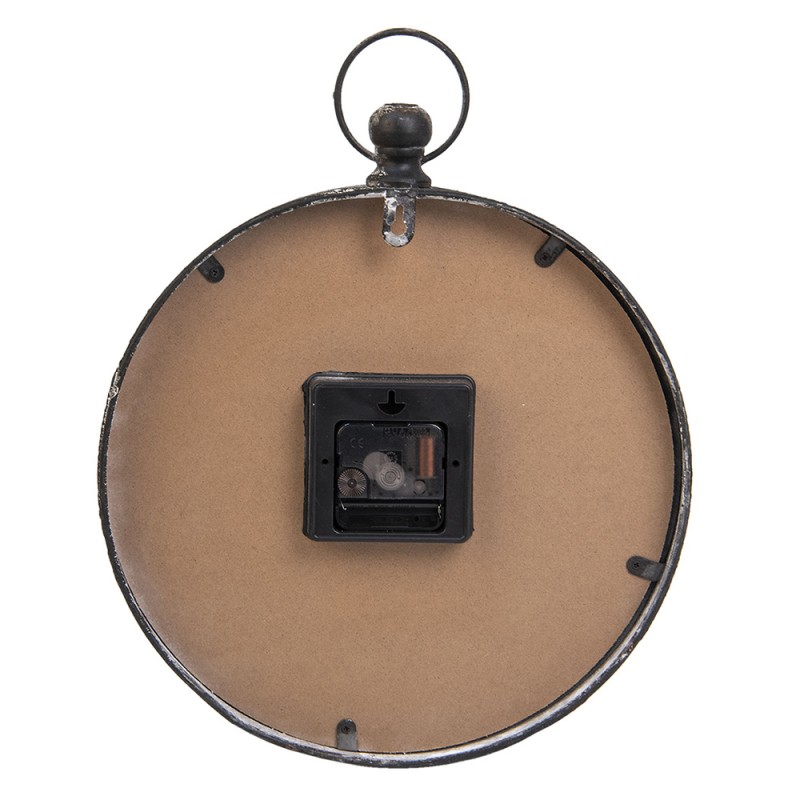 2Clayre & Eef Clock 30*39 cm Black Wood Metal
