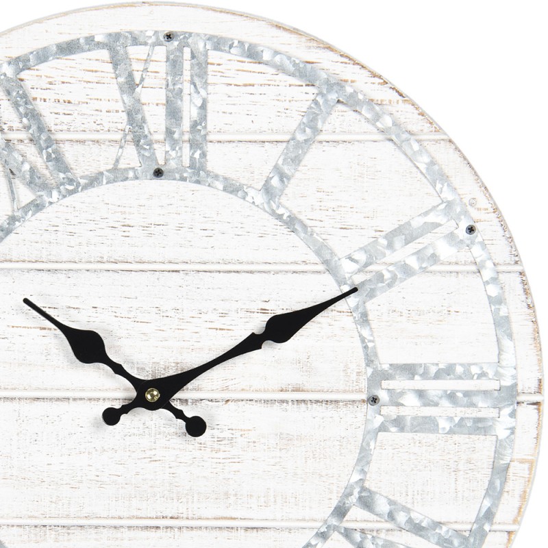 2Clayre & Eef Clock Ø 40 cm Blue Wood Metal