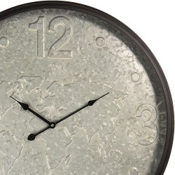 Clayre & Eef Clock Ø 60 cm Grey Metal