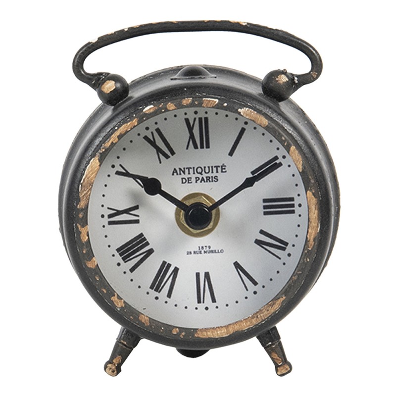 Clayre & Eef Horloge de table 9x4x10 cm Marron Métal Rond