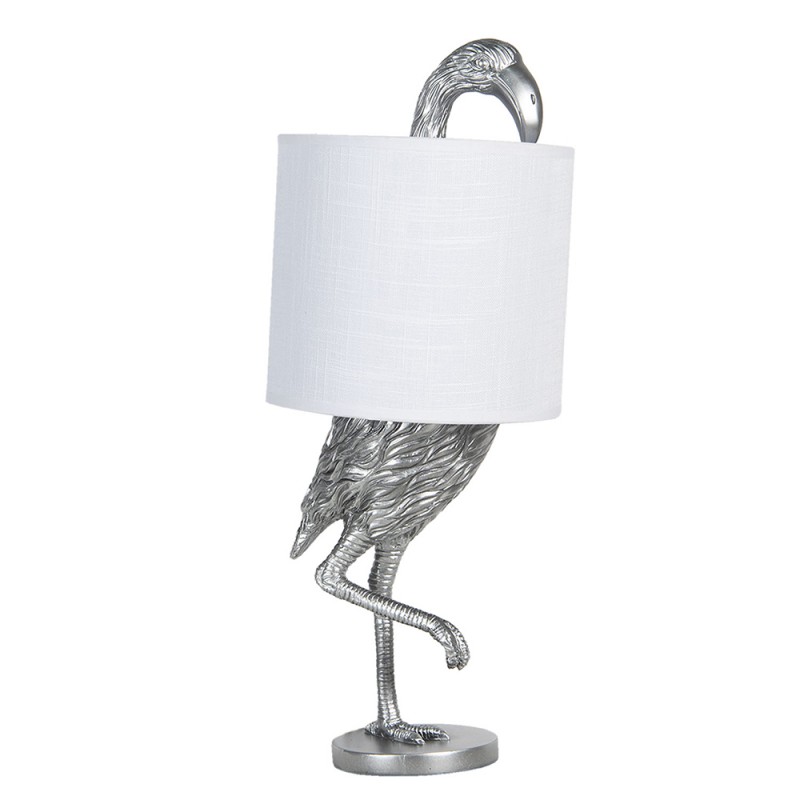 Uitbeelding postkantoor Installatie Clayre & Eef Table Lamp Ø 20x50 cm White Plastic Round
