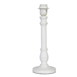 Clayre & Eef Base de lampe Lampe de table Ø 12*36 cm E27/max 1*40W Blanc Bois