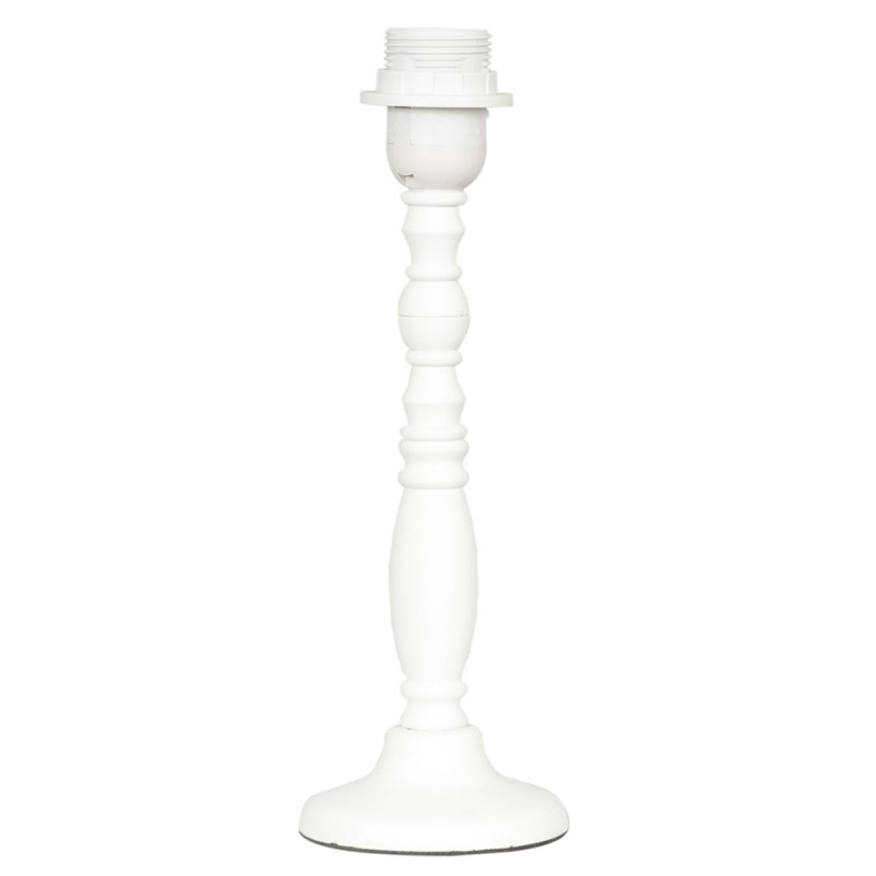 2Clayre & Eef Base de lampe Lampe de table Ø 10*30 cm Blanc Bois