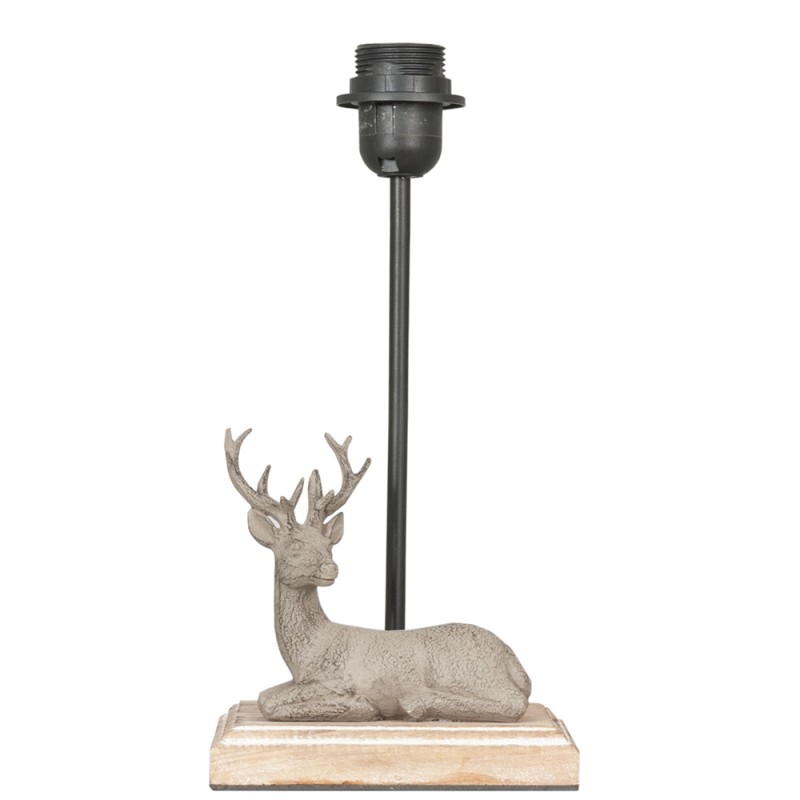 Clayre & Eef Lamp Base  16x13x35 cm  Brown Wood Plastic Round Deer