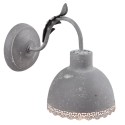 2Clayre & Eef Wall Lamp 15*26*24 cm Grey Iron Plastic