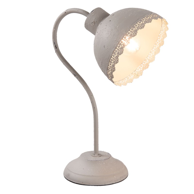 Clayre & Eef Desk Lamp 15x25x35 cm  Grey Iron Plastic Round