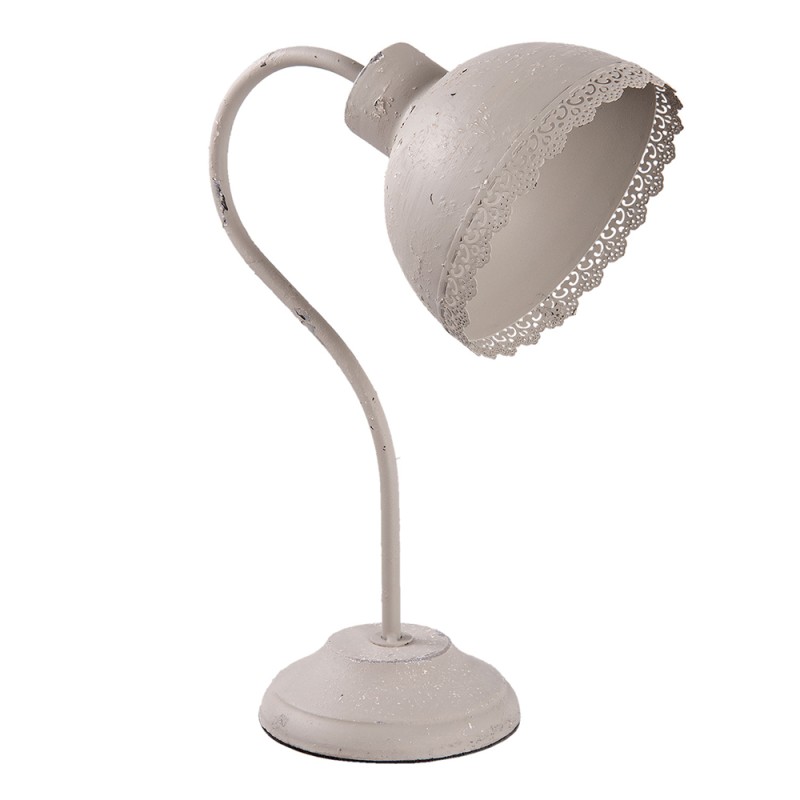 Clayre & Eef Desk Lamp 15x25x35 cm  Grey Iron Plastic Round