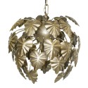 Clayre & Eef Pendant Lamp Ø 37x142 cm  Gold colored Metal Round Leaves
