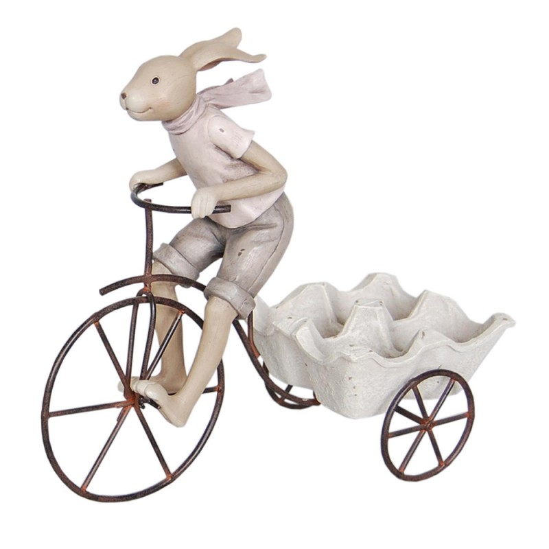 Clayre & Eef Statua Decorativa  Coniglio 26*11*24 cm Crema