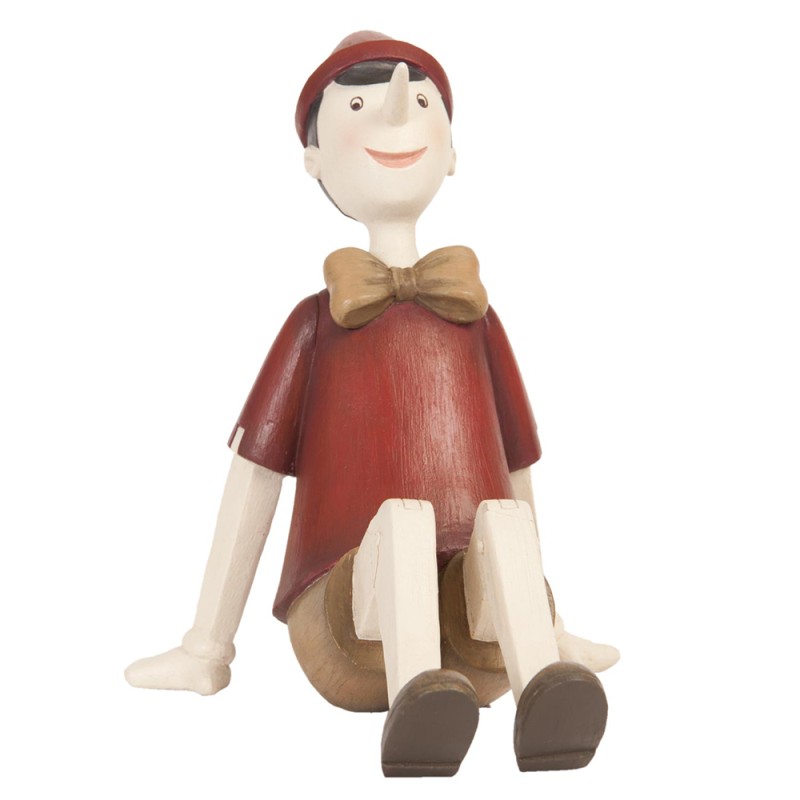 Clayre & Eef Figurine Pinocchio 15x11x14 cm Rouge Beige Polyrésine