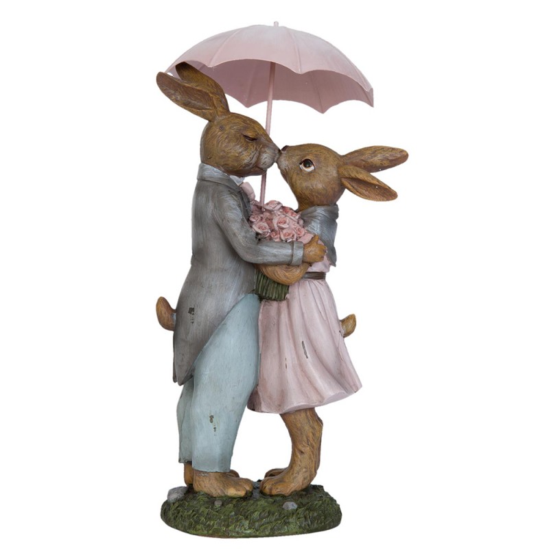 Clayre & Eef Figur Kaninchen 17x15x34 cm Rosa