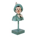 2Clayre & Eef Statue Pinocchio 11*8*23 cm Turquoise