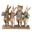 2Clayre & Eef Figurine Rabbit 23x6x19 cm Brown Polyresin