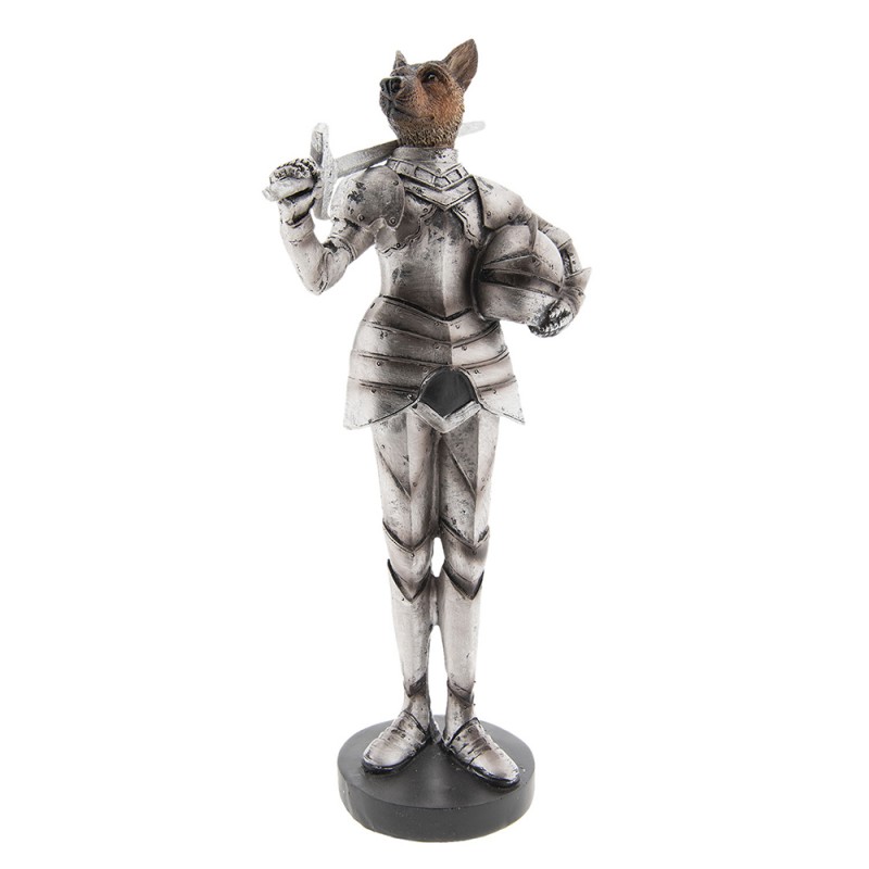 Clayre & Eef Figurine Dog 15x12x32 cm Silver colored