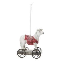 Clayre & Eef Statue Horse 10 cm White Red