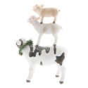 2Clayre & Eef Statua Decorativa  Animali della fattoria  14*6*19 cm Bianco