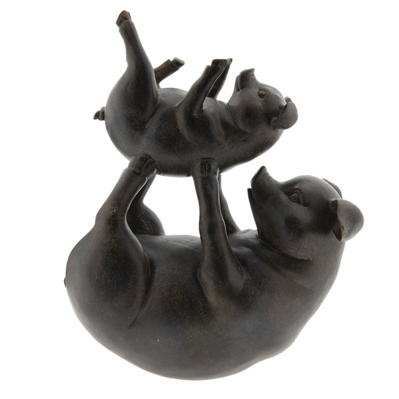 Clayre & Eef Figurine Cochon 32 cm Gris Polyrésine Cochon