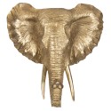 2Clayre & Eef Wall Decoration Elephant 23 cm Golden color