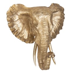 Clayre & Eef Decorazione da parete  Elefante 44*42*23 cm Oro