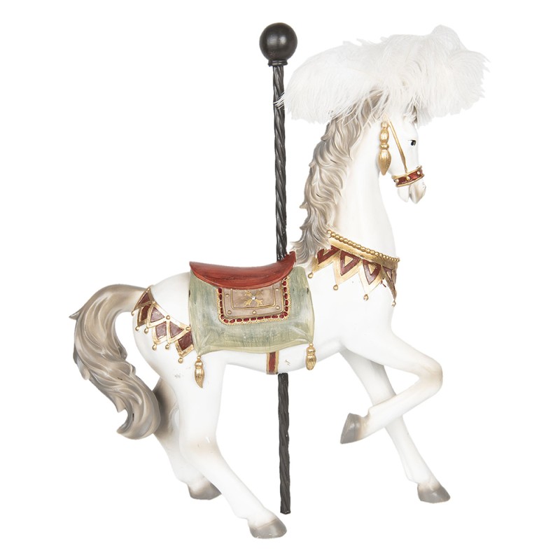 Clayre & Eef Figur Pferd 54 cm Weiß Polyresin