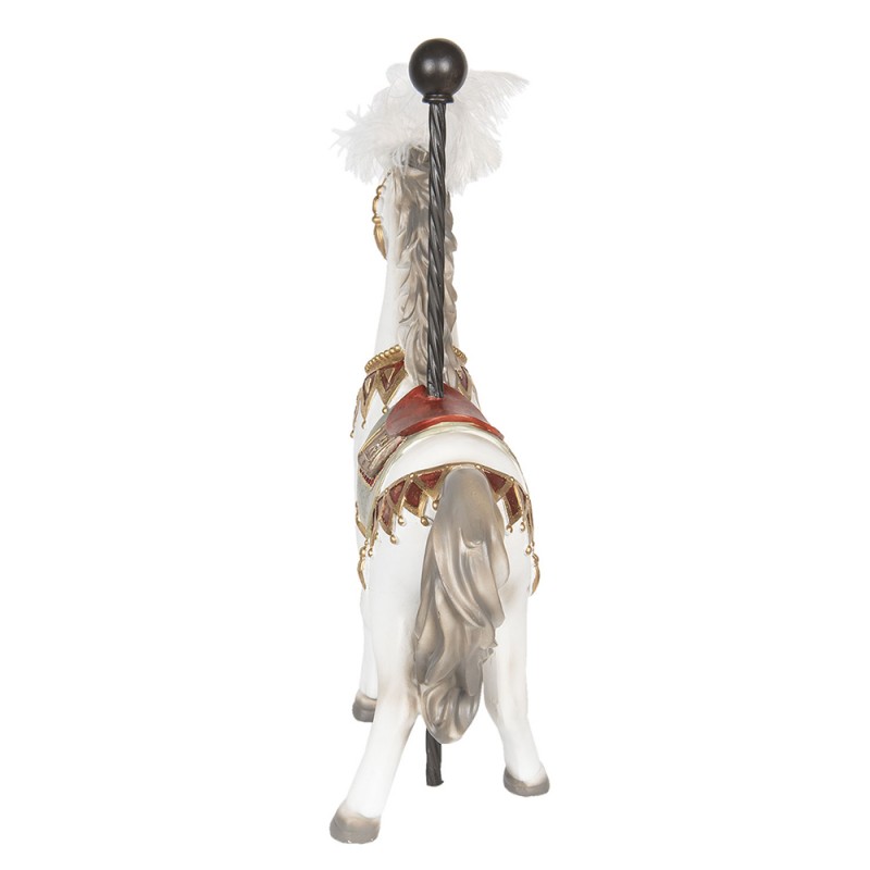 2Clayre & Eef Figurine Horse 54 cm White