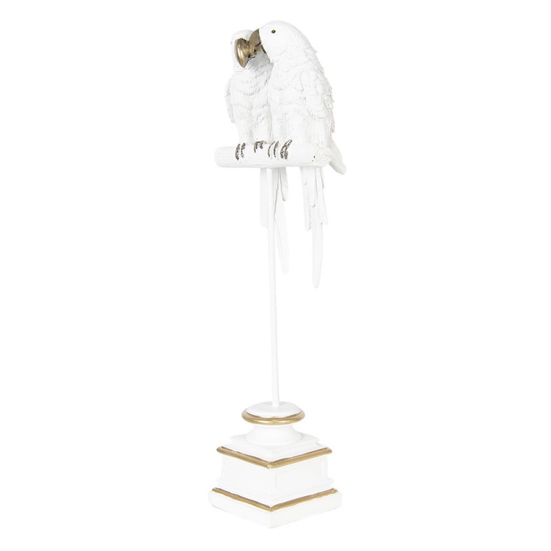 Clayre & Eef Figur Papagei 44 cm Weiß Polyresin