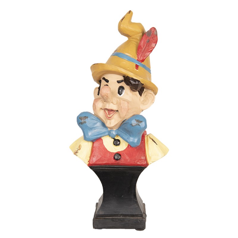Clayre & Eef Figur Pinocchio 24 cm Schwarz Rot Polyresin