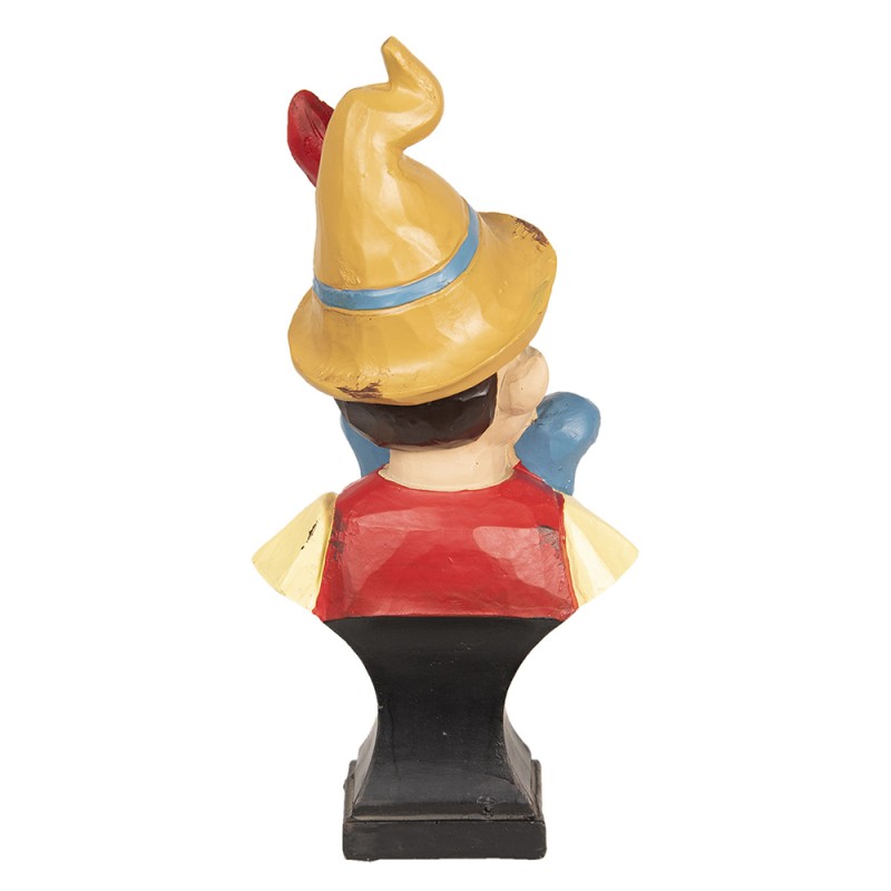 Clayre & Eef Statuetta Pinocchio 24 cm Nero Rosso Poliresina