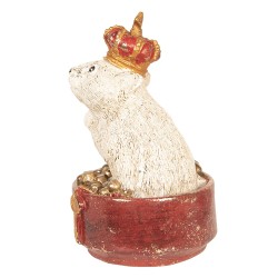 Clayre & Eef Statue Mouse 9*8*14 cm Red Beige