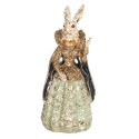 Clayre & Eef Figurine Rabbit 5x4x11 cm Beige Blue Polyresin