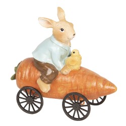 Clayre & Eef Statue Rabbit 12*6*11 cm Orange