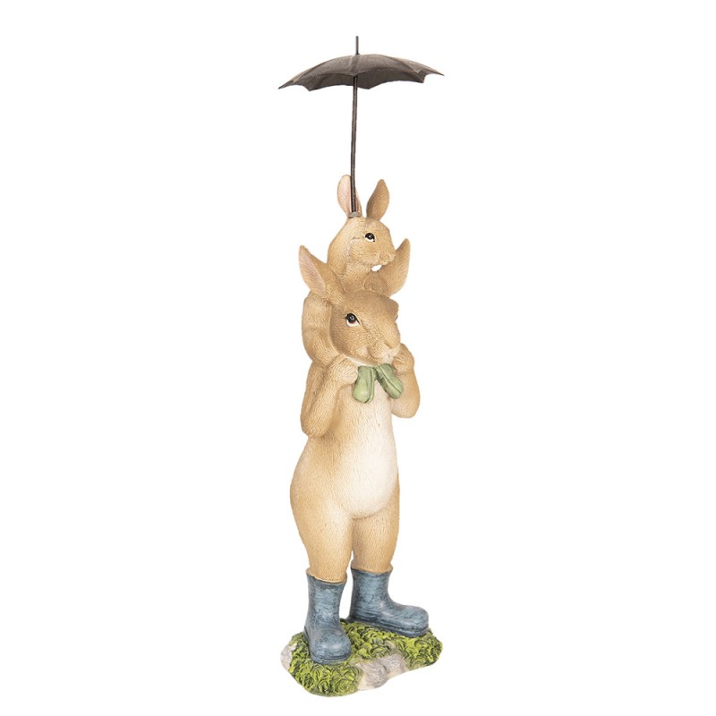 Clayre & Eef Figurine Rabbit 8x7x25 cm Brown Polyresin