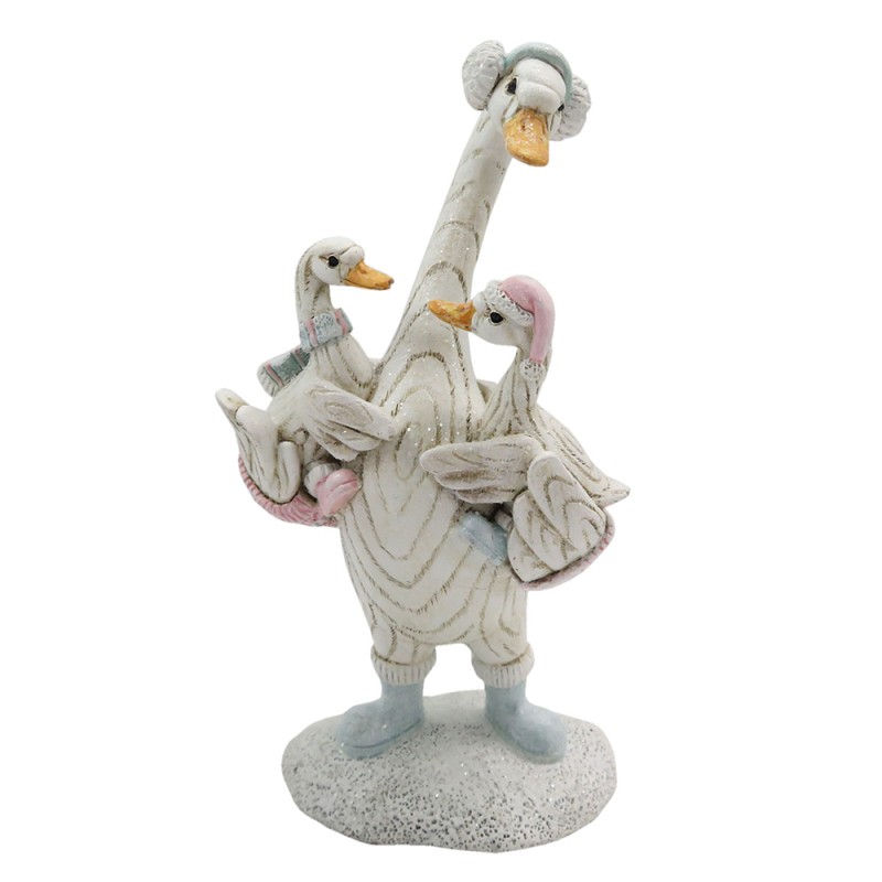Clayre & Eef Figurine Duck 9x8x18 cm Grey Polyresin