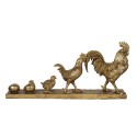 Clayre & Eef Figurine Rooster 59x10x27 cm Gold colored Polyresin Rooster