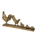 Clayre & Eef Figurine Rooster 59x10x27 cm Gold colored Polyresin Rooster