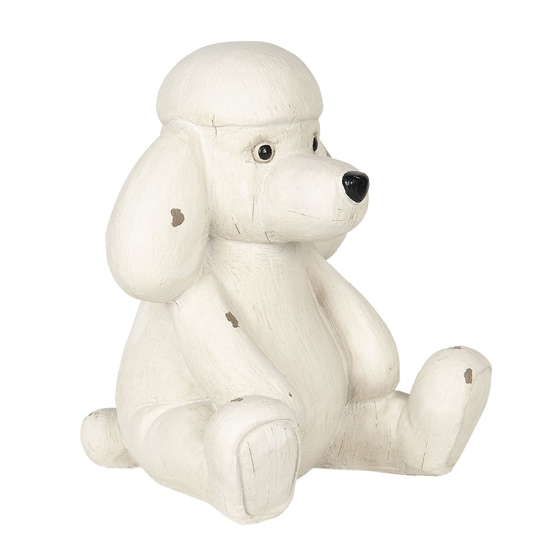 Clayre & Eef Figur Hund 14x12x16 cm Weiß Polyresin