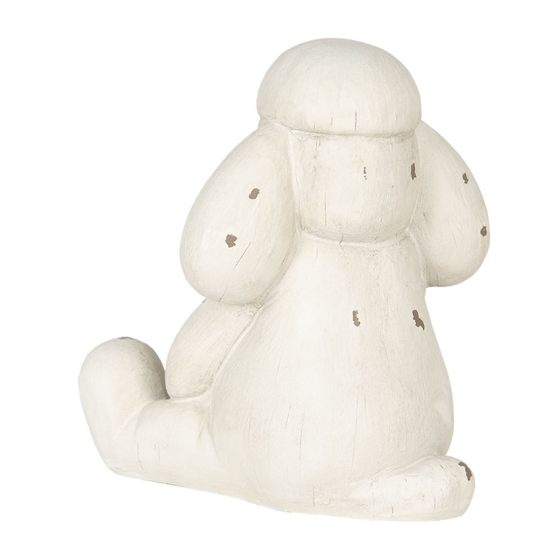 Clayre & Eef Figurine Dog 14x12x16 cm White Polyresin