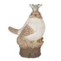 Clayre & Eef Figurine Oiseau 14x9x19 cm Blanc Beige Polyrésine