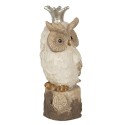 Clayre & Eef Figurine Owl 12x9x25 cm Brown Beige Polyresin