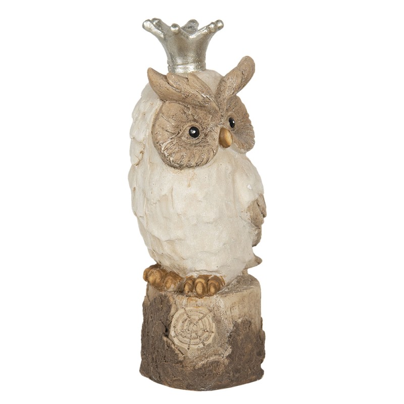 Clayre & Eef Figurine Owl 12x9x25 cm Brown Beige Polyresin