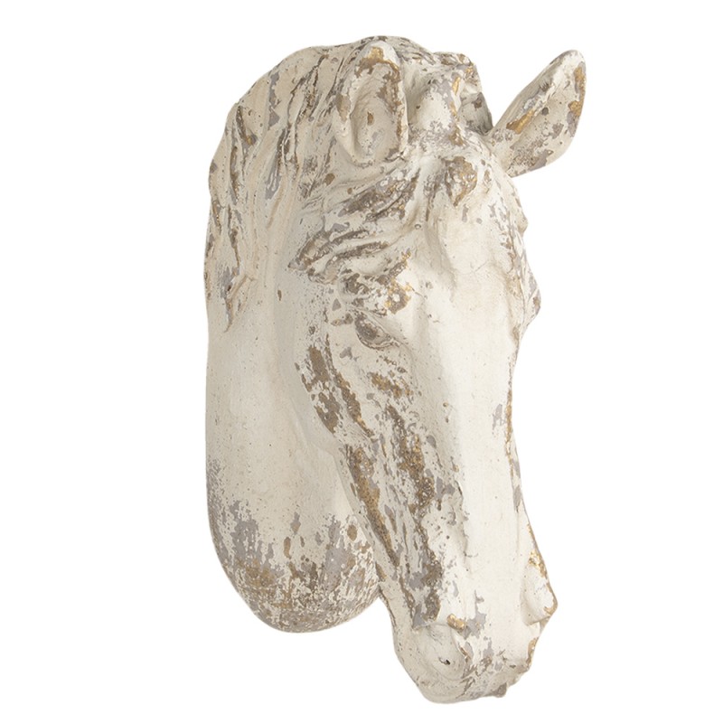 Clayre & Eef Wall Decoration Horse 32x16x45 cm White Plastic