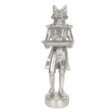 Clayre & Eef Figurine Fox 19x14x44 cm Silver colored Polyresin Fox