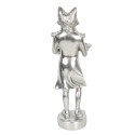Clayre & Eef Statuetta Volpe 19x14x44 cm Color argento Poliresina Volpi