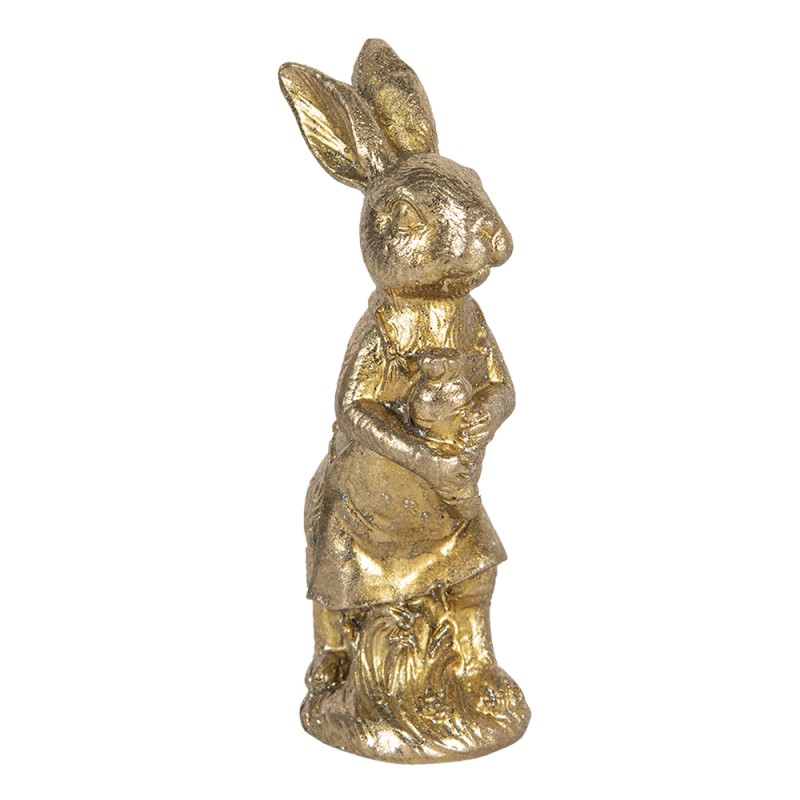 Clayre & Eef Figurine Rabbit 15 cm Gold colored Polyresin