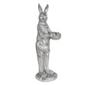 Clayre & Eef Figurine Rabbit 33 cm Silver colored Polyresin