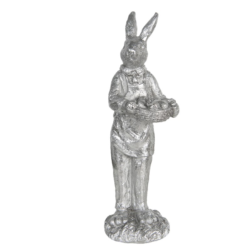 Clayre & Eef Figur Kaninchen 33 cm Silberfarbig Polyresin