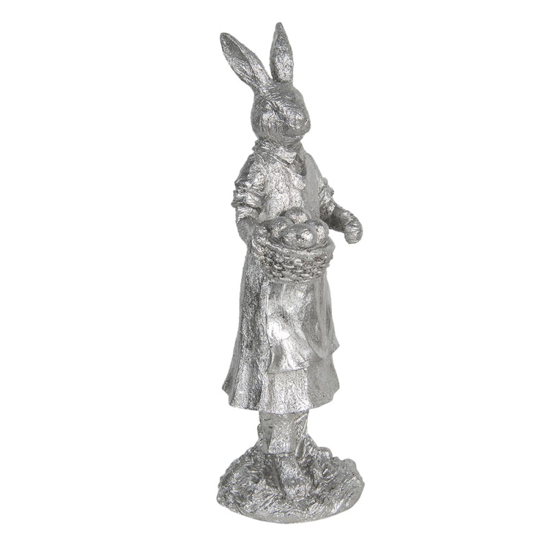 Clayre & Eef Statuetta Coniglio 34 cm Color argento Poliresina