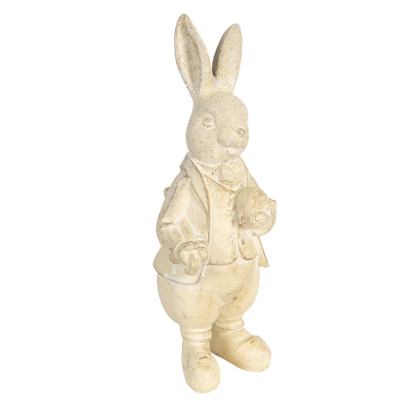 Clayre & Eef Figur Kaninchen 22 cm Weiß Polyresin